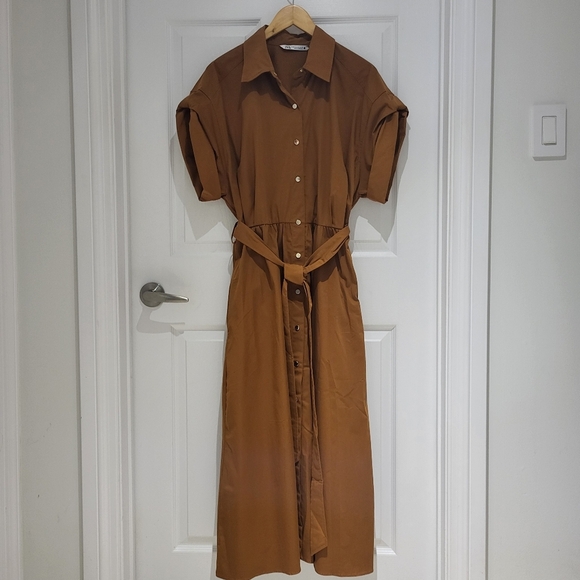 Zara Brown Midi Dress - Picture 4 of 14